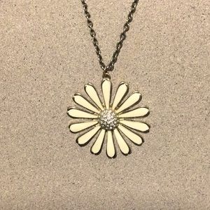 Large Daisy Necklace with Rhinestones